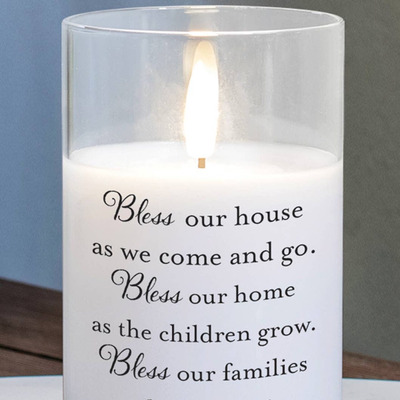 Edge Collection - 5" x 3" - White - Inspirational Flameless LED Candle - 1 Piece